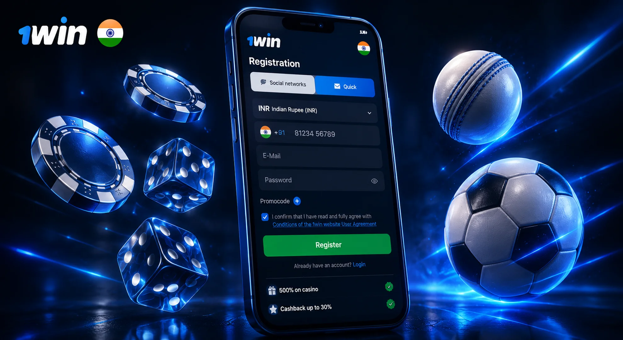Official 1win India sports betting and online casino platform
