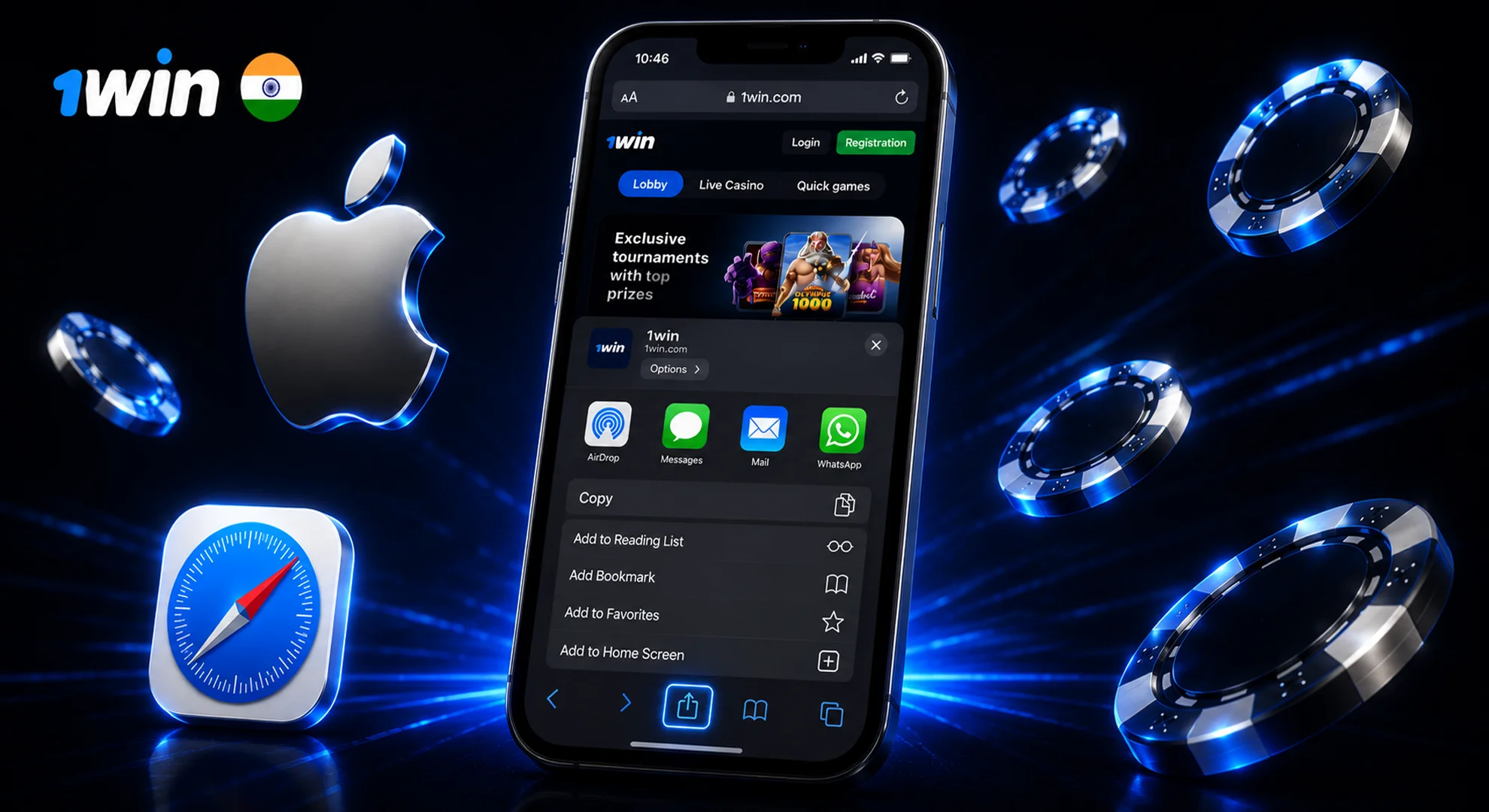 How to add official 1win iOS progressive web app to iPhone