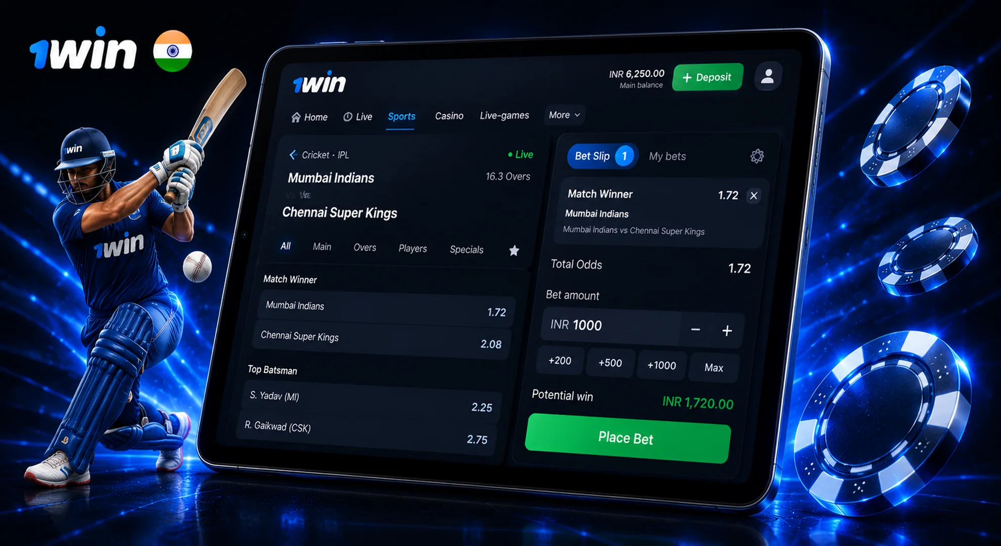 Step by step guide to place your first sports bet on 1win
